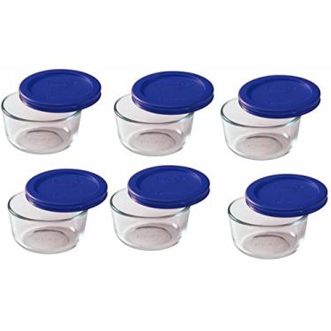 Imagem de Conjunto de armazenamento de alimentos Pyrex Simply Store de vidro, Azul, Pack of 6, With Blue Lids, 6