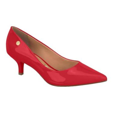 Imagem de Sapato Feminino Social Scarpin Vizzano Salto Pequeno Verniz Cor:Vermelho;Tamanho:35;Genero:Feminino