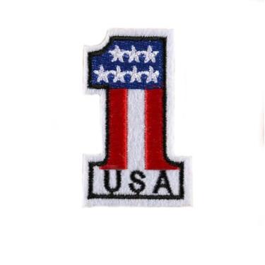 Imagem de Bandeira número um dos EUA, corrida, esportes motorizados, EUA, EUA, vencedor, 6,9 cm, aplique de ferro para roupas