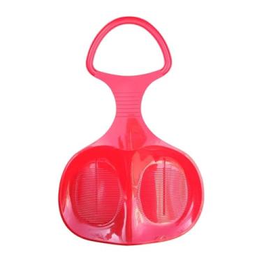 Imagem de Fancyes Trenó de neve downhill trenó grama areia deslizante trenó grande tobogã placa de esqui resistente com alça luge para meninos meninas, Vermelho