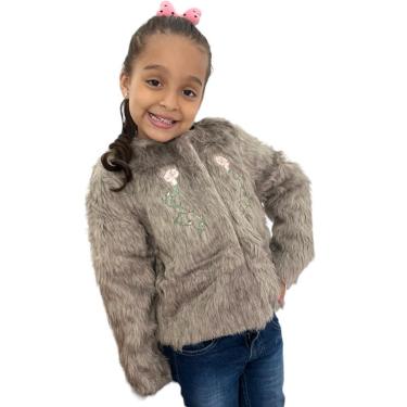 Imagem de Blusa Casaco De Pelinho Menina Infantil Com Botoes Inverno-Feminino