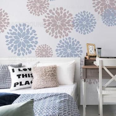 Imagem de Estêncil de flor de pétala de 80 cm, tinta mandala, grande para paredes, grande decoração, modelo de móveis, nicho, piso de parede, azulejo, decoração, modelos para as sementes, padrões reutilizáveis
