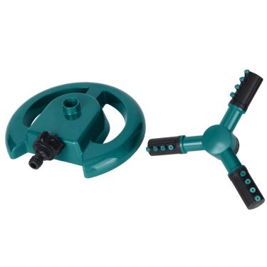 Imagem de Aspersor de jardim, aspersor automático de água para gramado de três braços com conector rápido, aspersor ajustável giratório de 360 ​​graus para regar suas plantas de gramado, (Green)