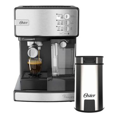 Imagem de Cafeteira Nova Primalatte Inox E Moedor De Café Oster 127v BVSTEM6603SS