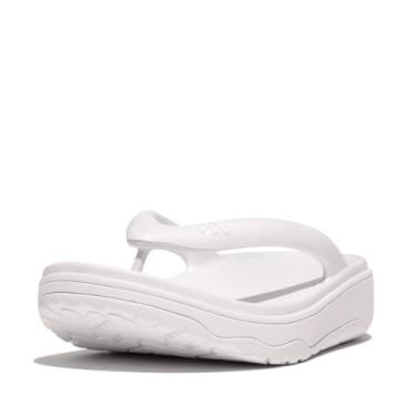 Imagem de FitFlop Sandália feminina Relieff Wedge, Branco urbano, 10