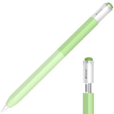 Imagem de AZF Capa para iPencil compatível com Apple Pencil (USB-C), capa de silicone de cor gradiente, aderência confortável, macia e antiderrapante, suporta fixação magnética. (Verdes)