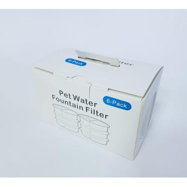 Imagem de 6-PAK Filtros para bebedouro translúcido GROOVYPETS 2,5 L/2,409 g bebedouro para animais de estimação (bege, pequeno)