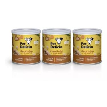 Imagem de Kit 3 Ração Úmida Pet Delícia Cães Risotinho de Frango - 320g