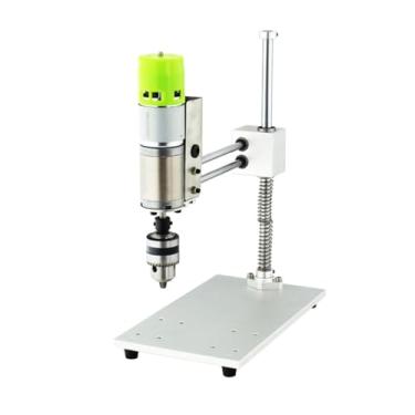 Imagem de HENGJINGTR Máquina de perfuração elétrica pequena portátil, mini -perfuração Table Workbench, velocidade ajustável de 6000r/min para oficina, carpintaria, entusiastas de bricolage