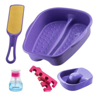 Imagem de Kit Manicure Pedicure Completo Tigela mão + Bacia Pés + Lixa + Separad
