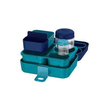 Imagem de Lancheira Thermos Kids Bento Box Azul Freestyle Kit 8 peças