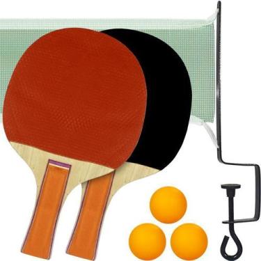 Imagem de Raquete De Ping Pong + Raquetes + Bolinhas + Suporte + Rede - Mb Tech,
