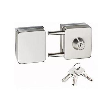 Imagem de Fechadura quadrada de pressão em inox para porta vidro - vidro/vidro -