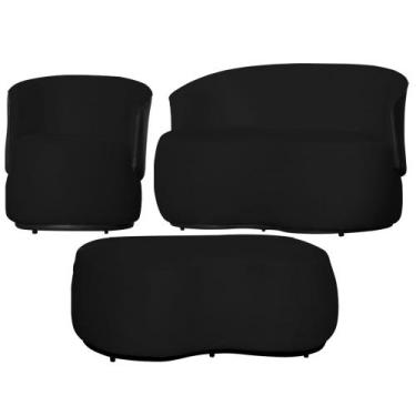 Imagem de Kit 1 Poltrona 1 Namoradeira e 1 Puff Grande Decorativo Estilo Orgânic