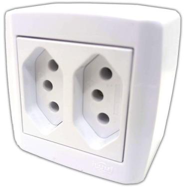 Imagem de Caixa com 2 Tomadas 20a Monobloco de Sobrepor Slim Box Sistema X de Pa