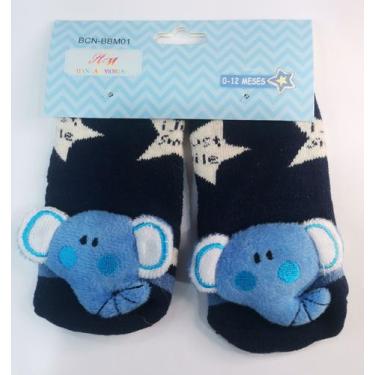 Imagem de Meia menino infantil com Bichinho variados cores antiderrapante - sem,