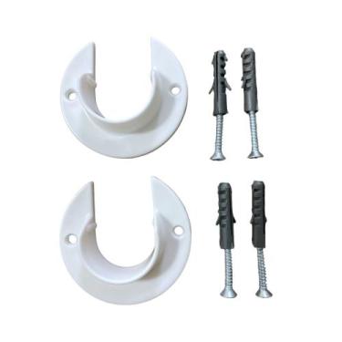 Imagem de Par de suporte flange 19mm em pvc para varão - varias cores - DECOR LÍ