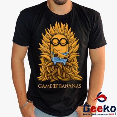 Imagem de Camiseta Game Of Bananas 100% Algodão Minions Game Of Thrones Meu Malv