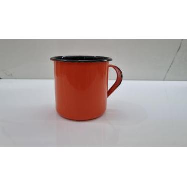 Imagem de 01 Caneca Esmaltada Ágata Original 350ml Cor Laranja Postagem Rápida -