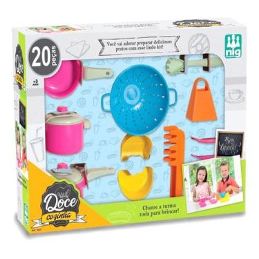 Imagem de Doce Cozinha Infantil Utensílios De Brinquedo 20 Peças - Nig Brinquedo