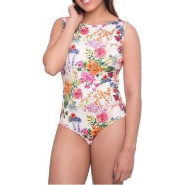 Imagem de Body Regata Lupo Loba Trend 47006 Fit Casual Estampa Floral, Branco, E