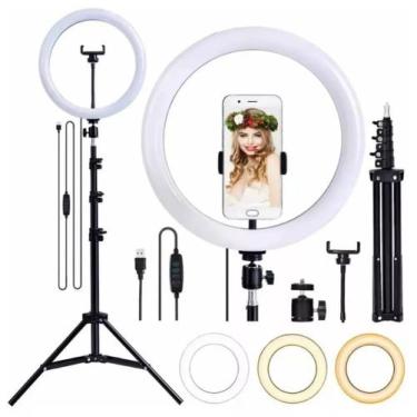 Imagem de Ring Light Iluminador Led Profissional 10 polegadas com Tripé 210cm
