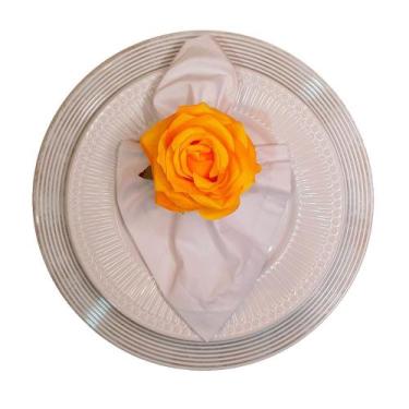 Imagem de Porta guardanapo de rosa amarela - Mesa Feita