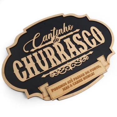 Imagem de Cantinho Do Churrasco Placa Decorativa 40x30 Alto Relevo Mdf - Yper Cr