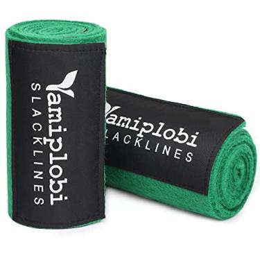 Imagem de N?A Kit protetor de árvore para slacklines – 152,4 x 15,24 cm – 2 peças de envoltório de feltro antiderrapante com tiras de guia antiderrapantes – Perfeito para uso ao ar livre para redes de tirolesa