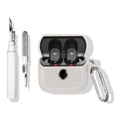 Imagem de SKPY Capa de silicone premium à prova de choque compatível com Skullcandy Mod com mosquetão antiperda de ferramentas de limpeza capa protetora para meninos, meninas, mulheres e homens