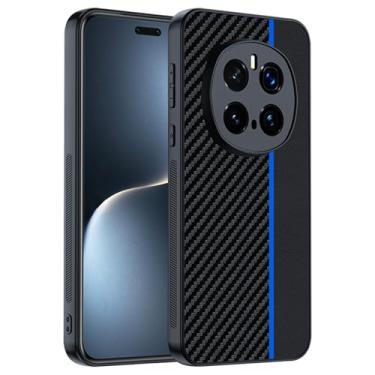 Imagem de HAO RIYLN Capa de fibra de carbono para Honor Magic7/Magic7Pro, capa ultrafina anti-impressão digital com proteção da câmera, capa à prova de choque, azul, 7Pro