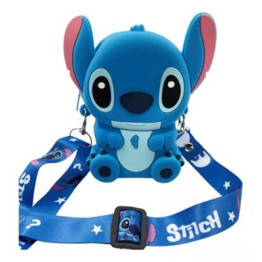 Imagem de Mini Bolsinha Porta Treco Moedas Lilo Stitch Silicone Cor Azul Desenho
