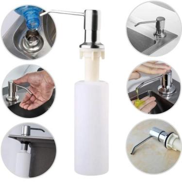 Imagem de Dosador Embutir Dispenser Sabonete Líquido Detergente Sabão Bancada Pi