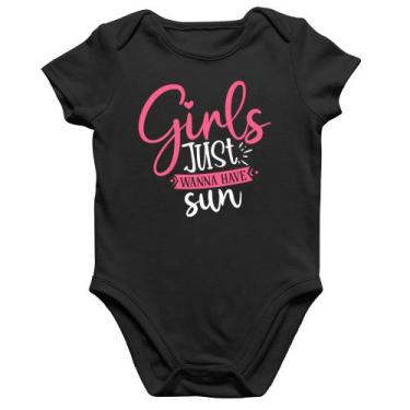 Imagem de Body Bebê Algodão Girls Just Wanna Have Sun - Foca na Moda, Preto, GG
