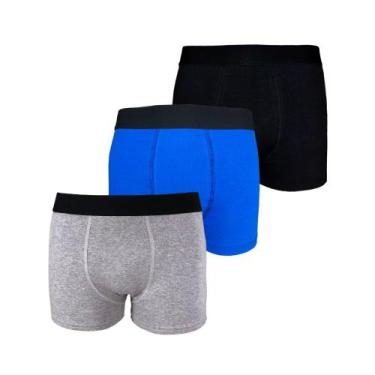 Imagem de Kit com 3 Cuecas Boxer Box Try Basics Algodão Cotton Lisa Básica Casua