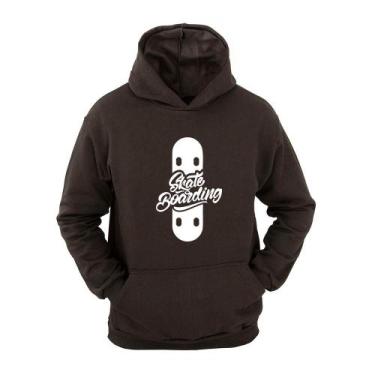 Imagem de Moletom Masculino Canguru Flanelado Skate Boarding Estampado - Ragor, 