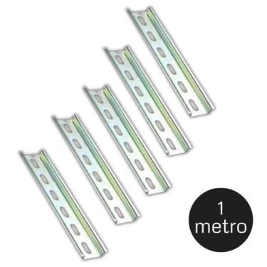 Imagem de Kit Trilho DIN Perfurado Zincado para Montagem Elétrica 1m - LUMIBRAS,