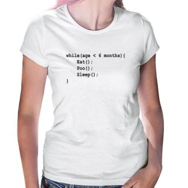 Imagem de Baby Look Eat Poo Sleep Código - Foca na Moda, Branco, P