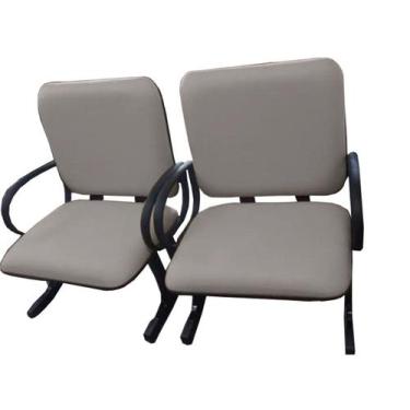 Imagem de 02 Cadeiras para Escritório para Obesos até 250kg Cinza - Design Offic