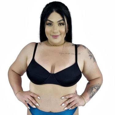 Imagem de Biquíni Top de Praia Plus Size Meia Taça Preto - Stw Moda, Preto, 50