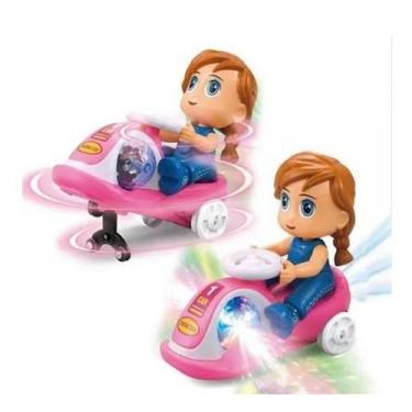 Imagem de Brinquedo Boneca Triciclo Bate Volta Empina Gira 360 Som Luz  e muito 
