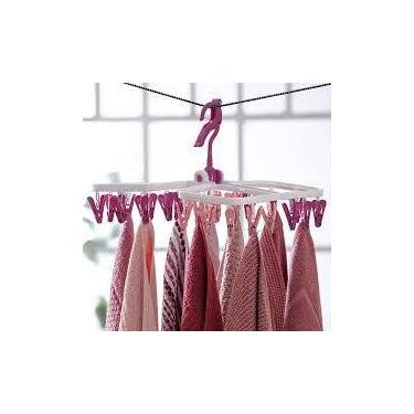 Imagem de Varal Cabide Roupa Íntima 12 Pregadores Calcinha Meia Cueca Bebê RN - 
