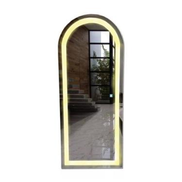Imagem de Espelho jateado arco grande iluminado com led quente touch 150x60cm - 