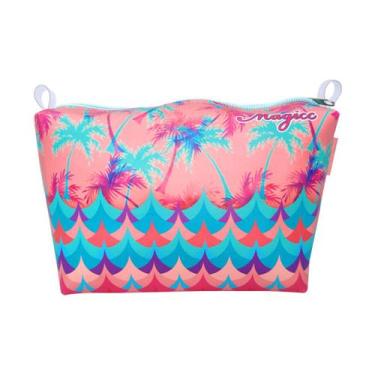 Imagem de Necessaire Feminina Praia Impermeável Viagem Coqueiros Magicc Bolsas