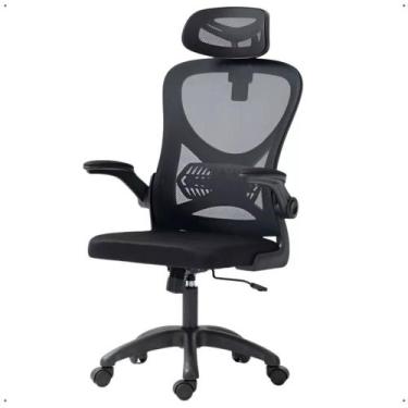 Imagem de Cadeira Presidente Giratória Ergonômica Assento Confortável Apoio Braç