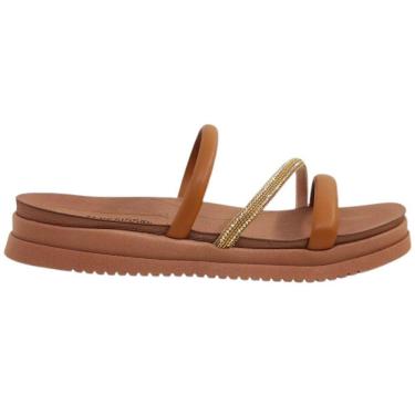 Imagem de Tamanco Feminino Papete Casual Dia a Dia Passeio Trabalho com Strass Flatform Mississipi Mc364