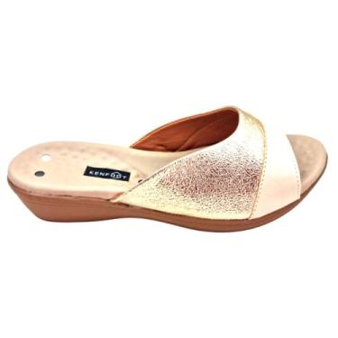 Imagem de Sandália Confortável Magnética Feminina KENFOOT - SUZUKI, Dourado, Beg