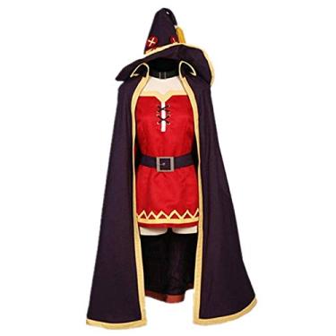 Imagem de Fantasia KonoSuba Bênção de Deus Megumin Cosplay Kono Subarashii Sekai ni Shukufuku Wo Fantasias de Halloween, Vermelho, Female XXL