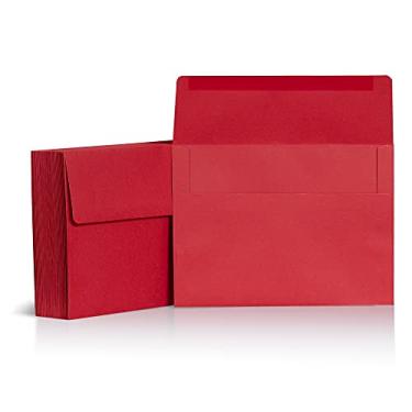 Imagem de Envelopes para convites 12 x 17 cm, pacote com 40 envelopes A7 para cartões de 13 x 18 cm, envelopes coloridos para convite, vermelho, 13 x 18 cm