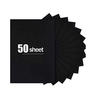 Imagem de 50 folhas de cartolina preta 21,6 x 28 cm, papel de cartolina preta de 250 g/m²/41,7 kg para artes e confecção de cartões, papel de artesanato preto pesado para convites, impressão estacionária, suprimentos para scrapbook